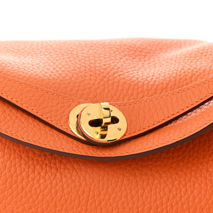Hermes Taurillon Clemence Lindy 26 Orange 8 of 11