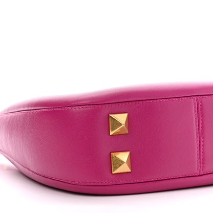 Valentino Garavani Calfskin Stud Sign Zip Hobo Rose Violet 8 of 10