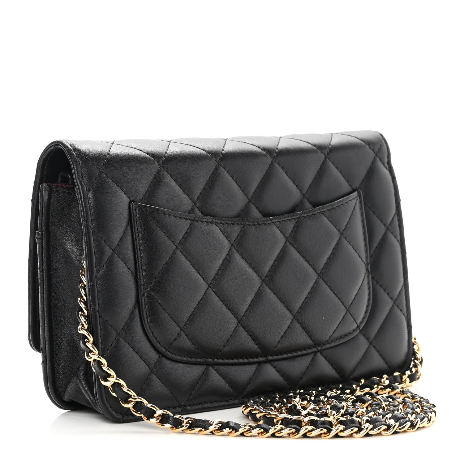 Chanel Lambskin Quilted Wallet On Chain WOC Black 3 of 17