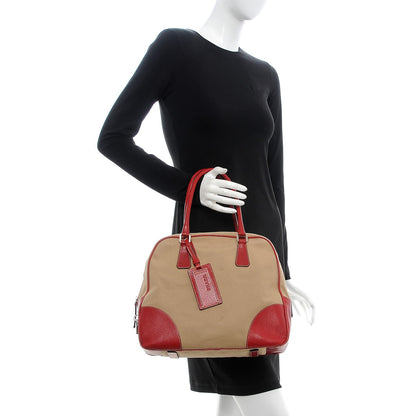 Prada Canvas Boston Bag Red 2 of 7