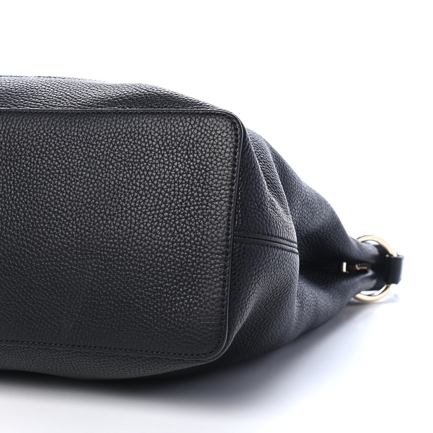 Pebbled Calfskin Large Soho Hobo Black
