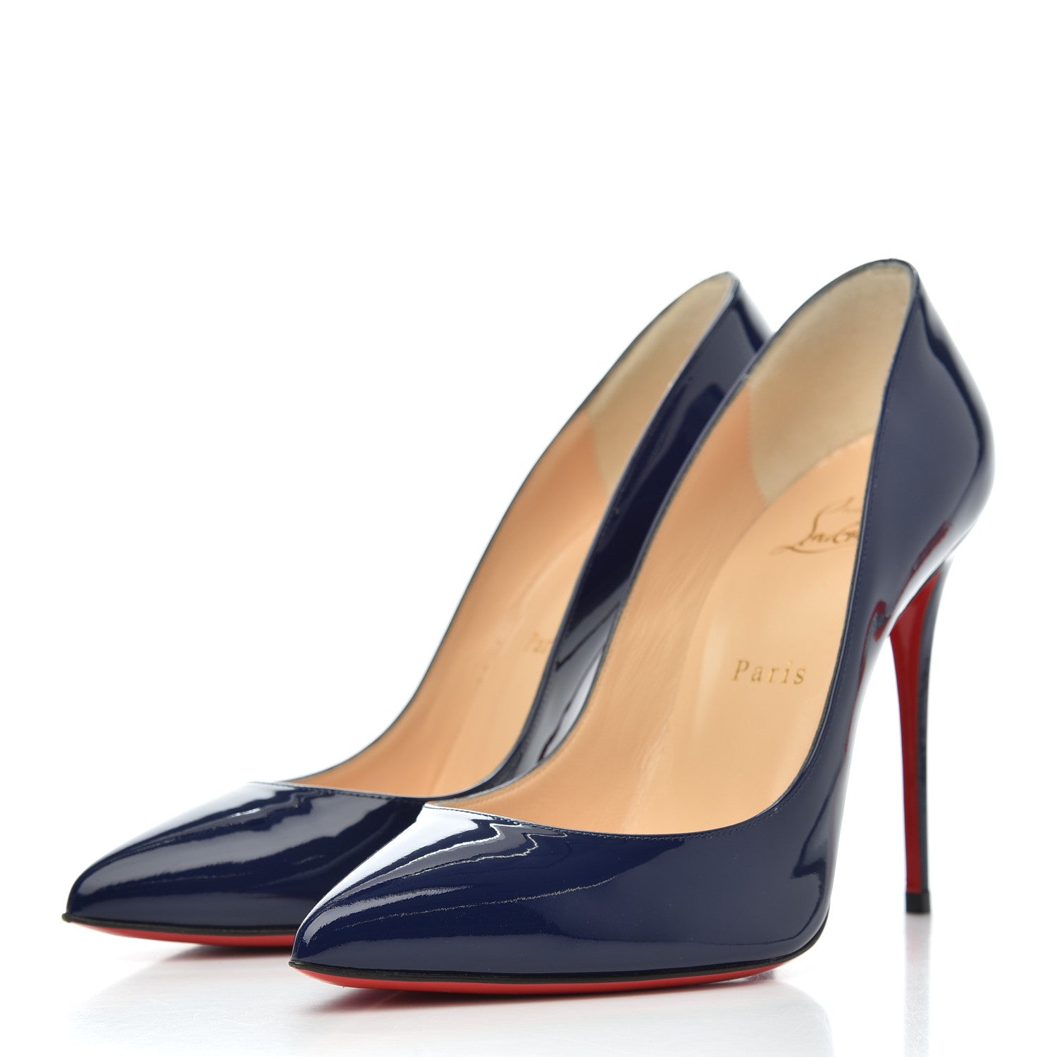 Christian Louboutin Patent Pigalle Follies 100 Pumps 38 China Blue 3 of 10