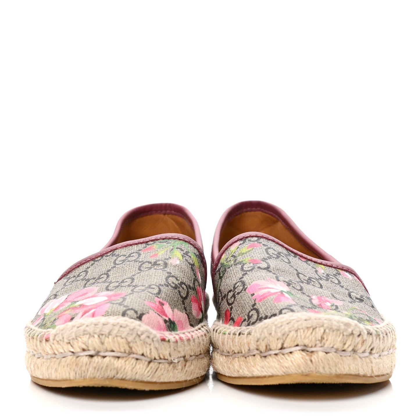 GG Supreme Monogram Blooms Espadrilles 37.5 Beige Multicolor Dry Rose