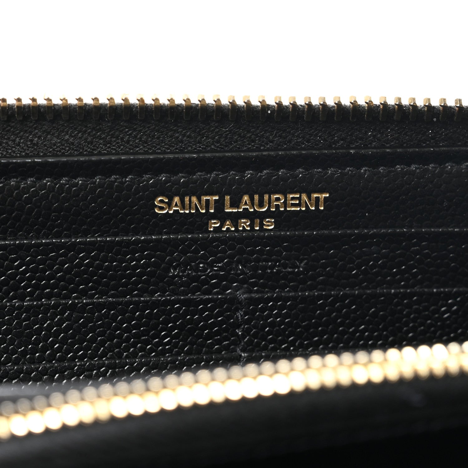 Saint Laurent Grain De Poudre Matelasse Chevron Monogram Zip Around Wallet Black 6 of 7