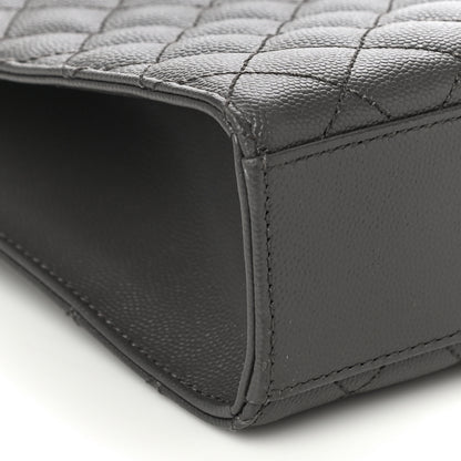 Saint Laurent Grain De Poudre Textured Mixed Matelasse Large Triquilt Monogram Satchel Earth 8 of 16