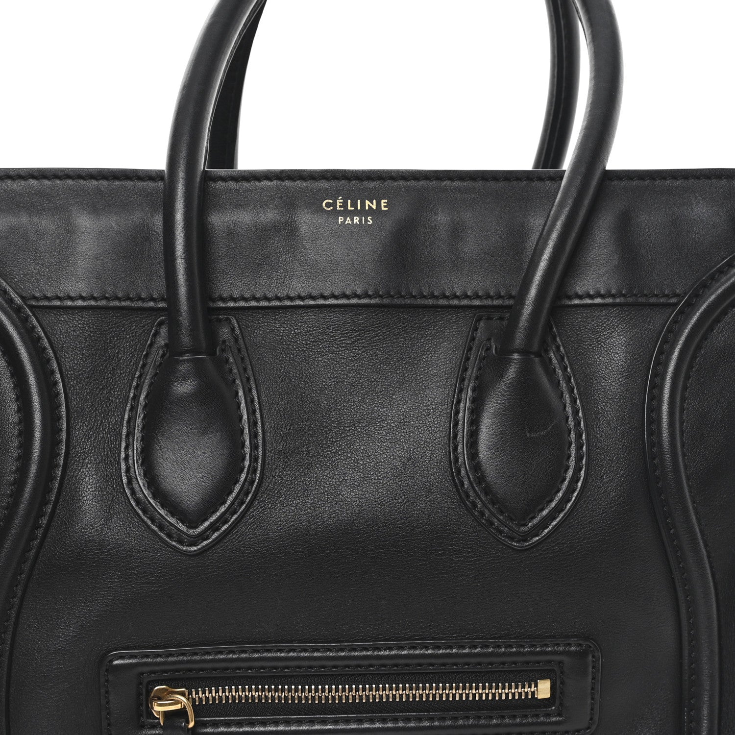 Celine Smooth Calfskin Mini Luggage Black 6 of 9