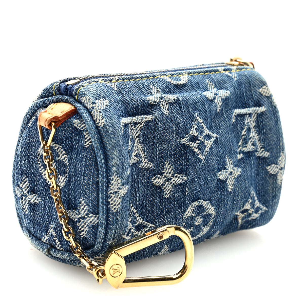 Monogram Denim Pochette Speedy PM Key Holder Blue