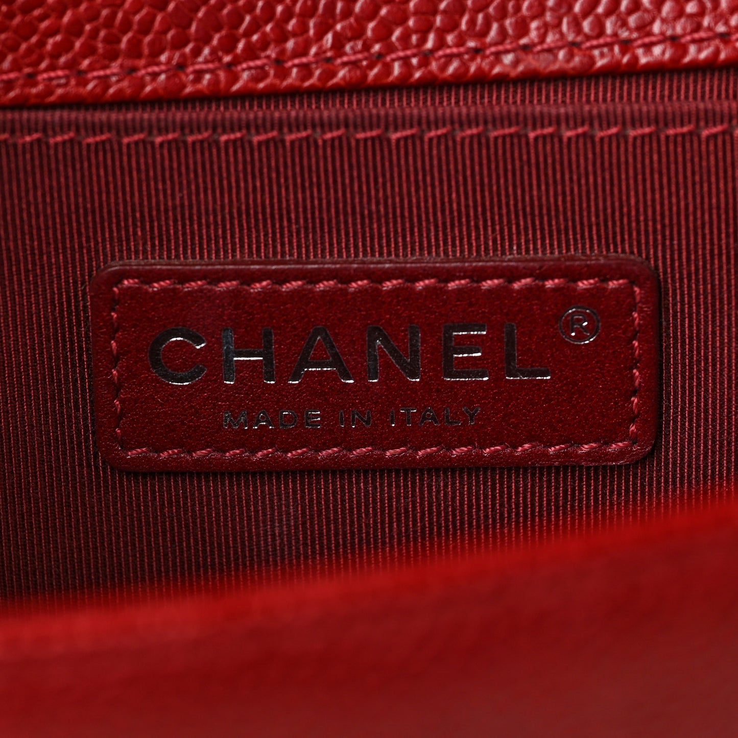 Caviar Quilted Small Boy Flap Red