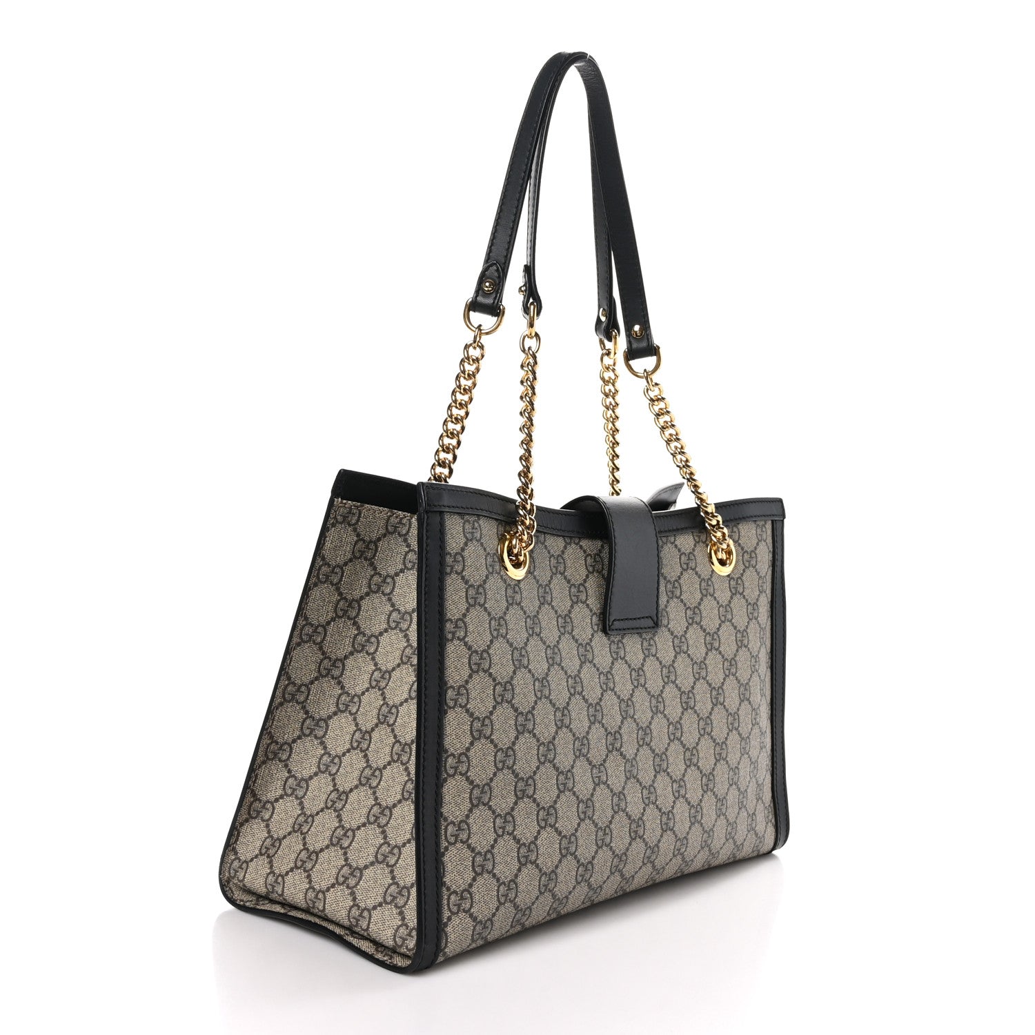 Gucci GG Supreme Monogram Medium Padlock Tote Black 3 of 9