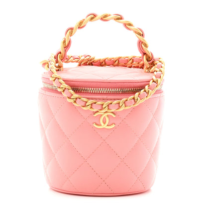 Chanel Lambskin Quilted Afternoon Tea Top Handle Vanity Case With Chain  Light Pink 1 of 10