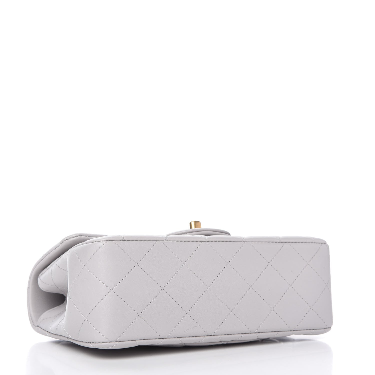Chanel Lambskin Quilted Mini Top Handle Rectangular Flap Grey 4 of 11