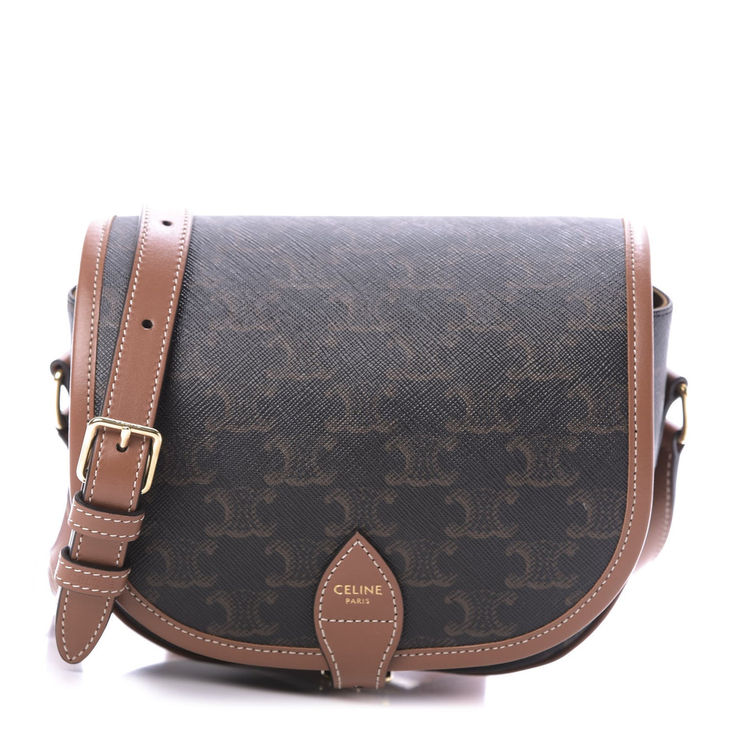 Triomphe Canvas Medium Folco Bag Tan
