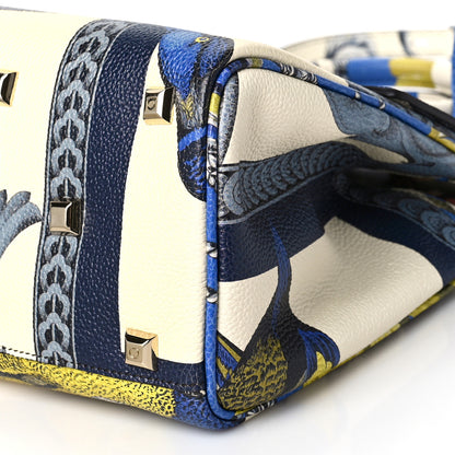 Salvatore Ferragamo Calfskin Print The Studio Bag White Multicolor 9 of 9