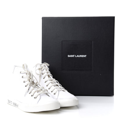 Saint Laurent Canvas Womens Malibu High Top Sneakers 38 Optic White 11 of 11