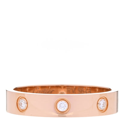 Cartier 18K Pink Gold 8 Diamond 4mm LOVE Wedding Band Ring 55 7.25 1 of 4