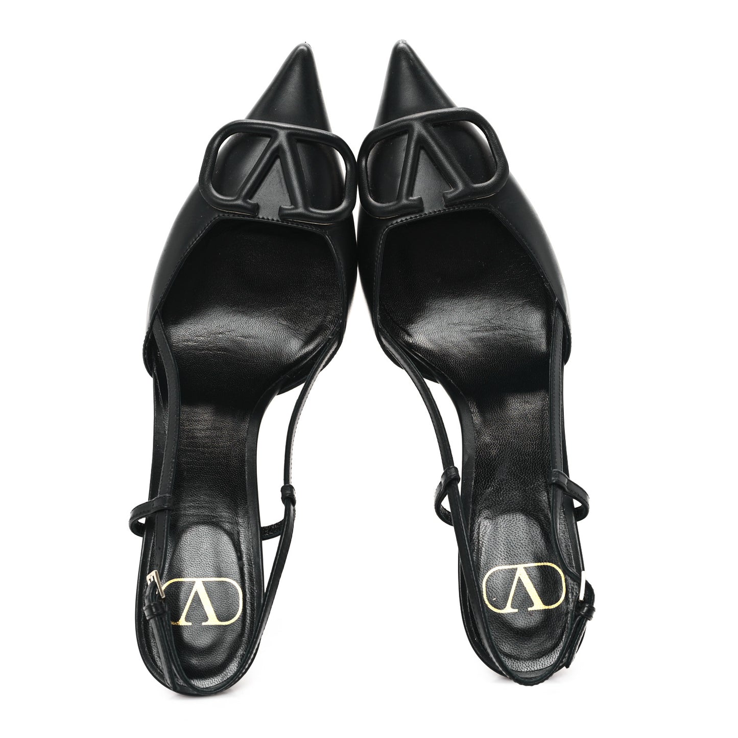 Calfskin Tonal Vlogo Slingback 80mm Pumps 38 Black