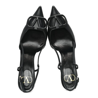 Valentino Garavani Calfskin Tonal Vlogo Slingback 80mm Pumps 38 Black 2 of 10