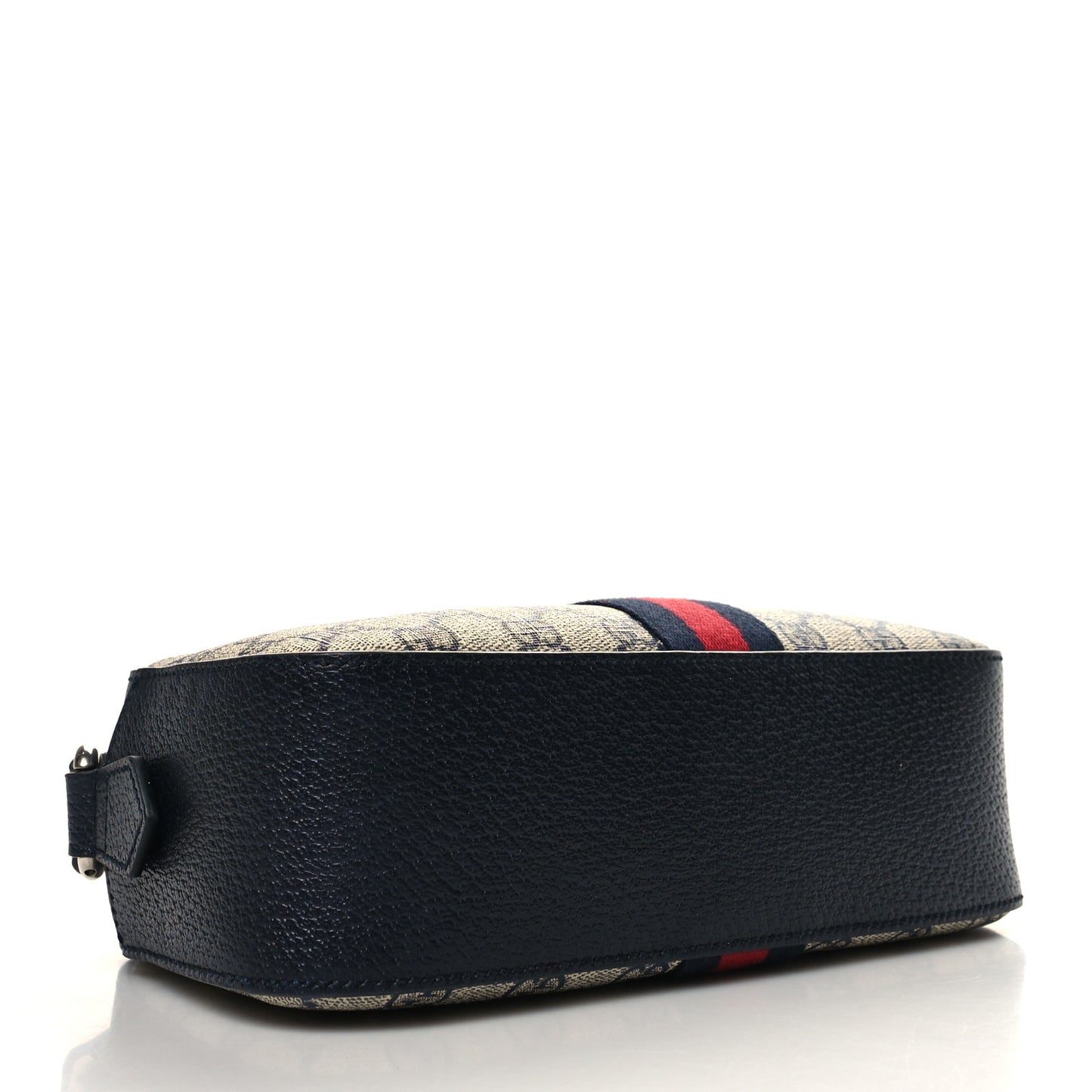 GG Supreme Monogram Textured Dollar Calfskin Web Small Ophidia Camera Bag Beige Blue