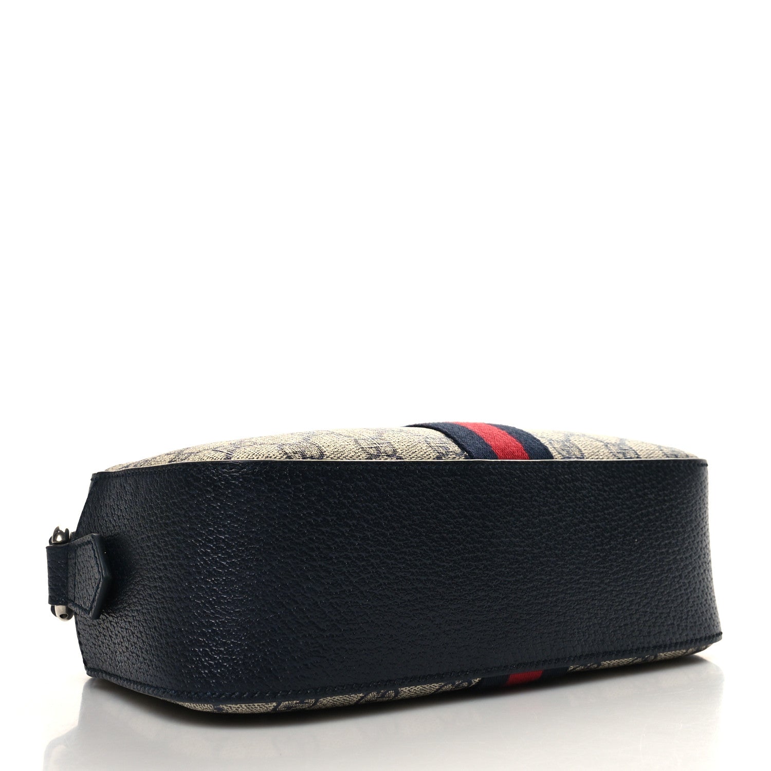 Gucci GG Supreme Monogram Textured Dollar Calfskin Web Small Ophidia Camera Bag Beige Blue 4 of 11