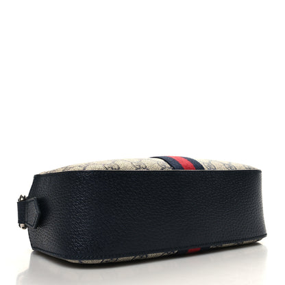 Gucci GG Supreme Monogram Textured Dollar Calfskin Web Small Ophidia Camera Bag Beige Blue 4 of 11