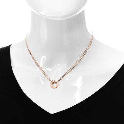 Cartier 18K Pink Gold 1 Diamond 1 Pink Sapphire LOVE Necklace 2 of 5