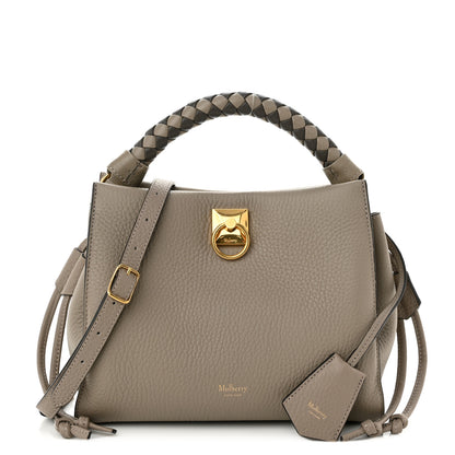 Mulberry Heavy Grain Small Iris Tote Powder Grey Dark Clay 1 of 7