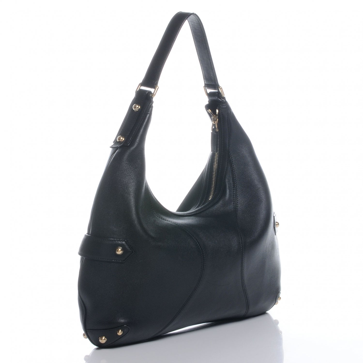 Gucci Leather Large Horsebit Chain Hobo Black 3 of 7