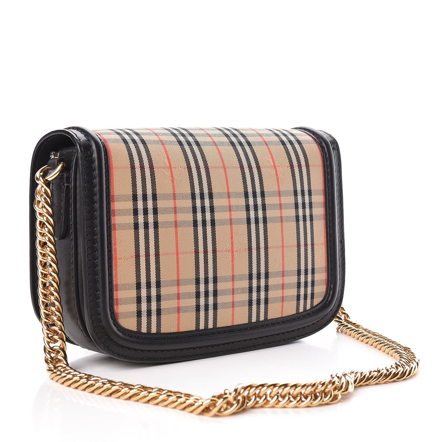 Smooth Calfskin 1983 Knight Check Link Shoulder Bag Black