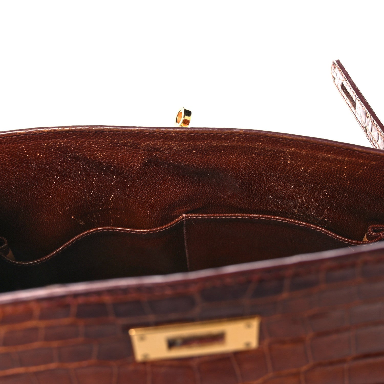 Hermes Shiny Niloticus Crocodile Kelly Sellier 28 Miel 14 of 34