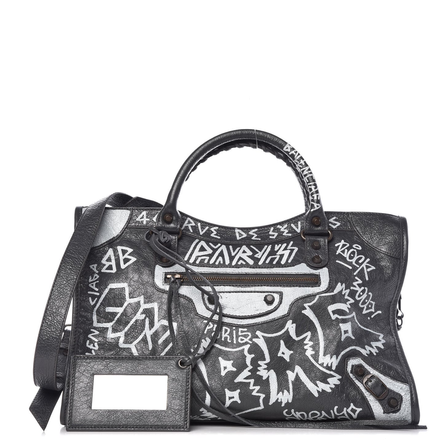 Agneau Arena Graffiti All Over Classic Hardware City Gris Fossile White