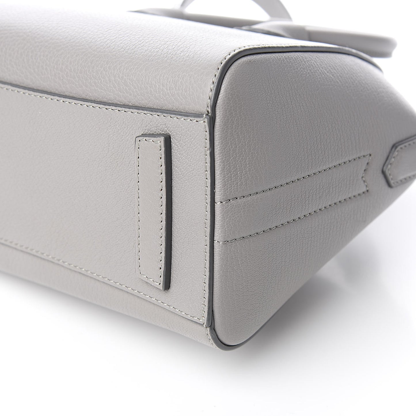Sugar Goatskin Mini Antigona Pearl Grey