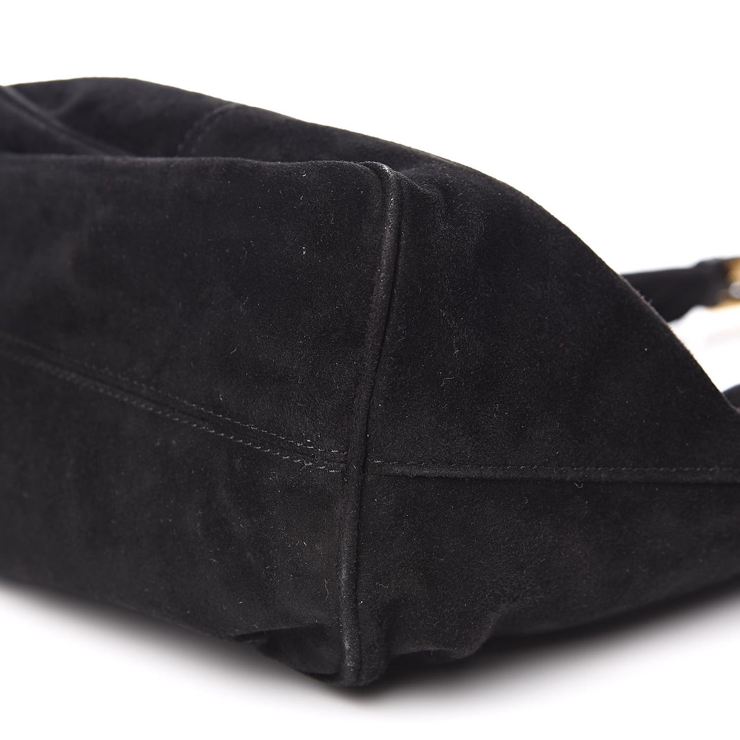Suede Glitter Shoulder Bag Black
