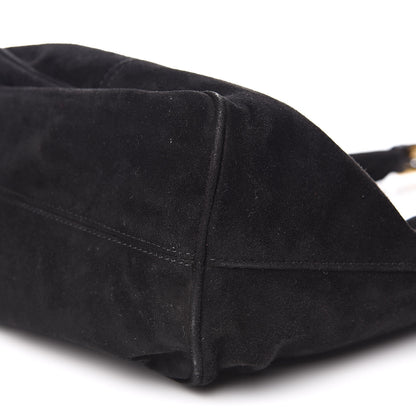 Fendi Suede Glitter Shoulder Bag Black 9 of 13