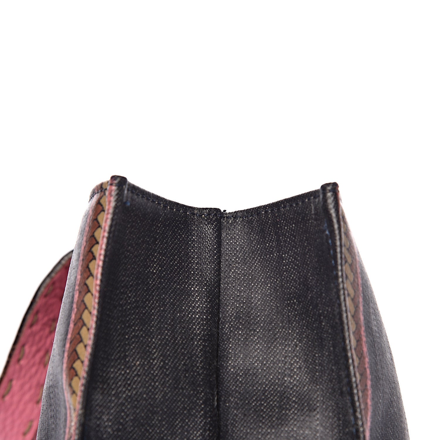 Fendi Coated Canvas Calfskin Romano Selleria Borghese Print Special Shopping Tote Blue Rosa 11 of 22