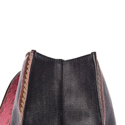 Fendi Coated Canvas Calfskin Romano Selleria Borghese Print Special Shopping Tote Blue Rosa 11 of 22