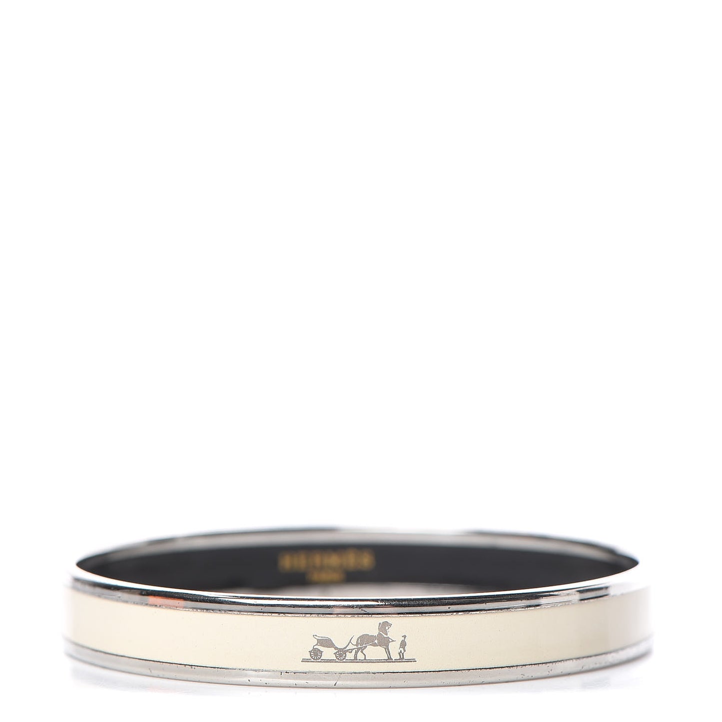Enamel Printed Narrow Caleche Bracelet 65 Pannacotta