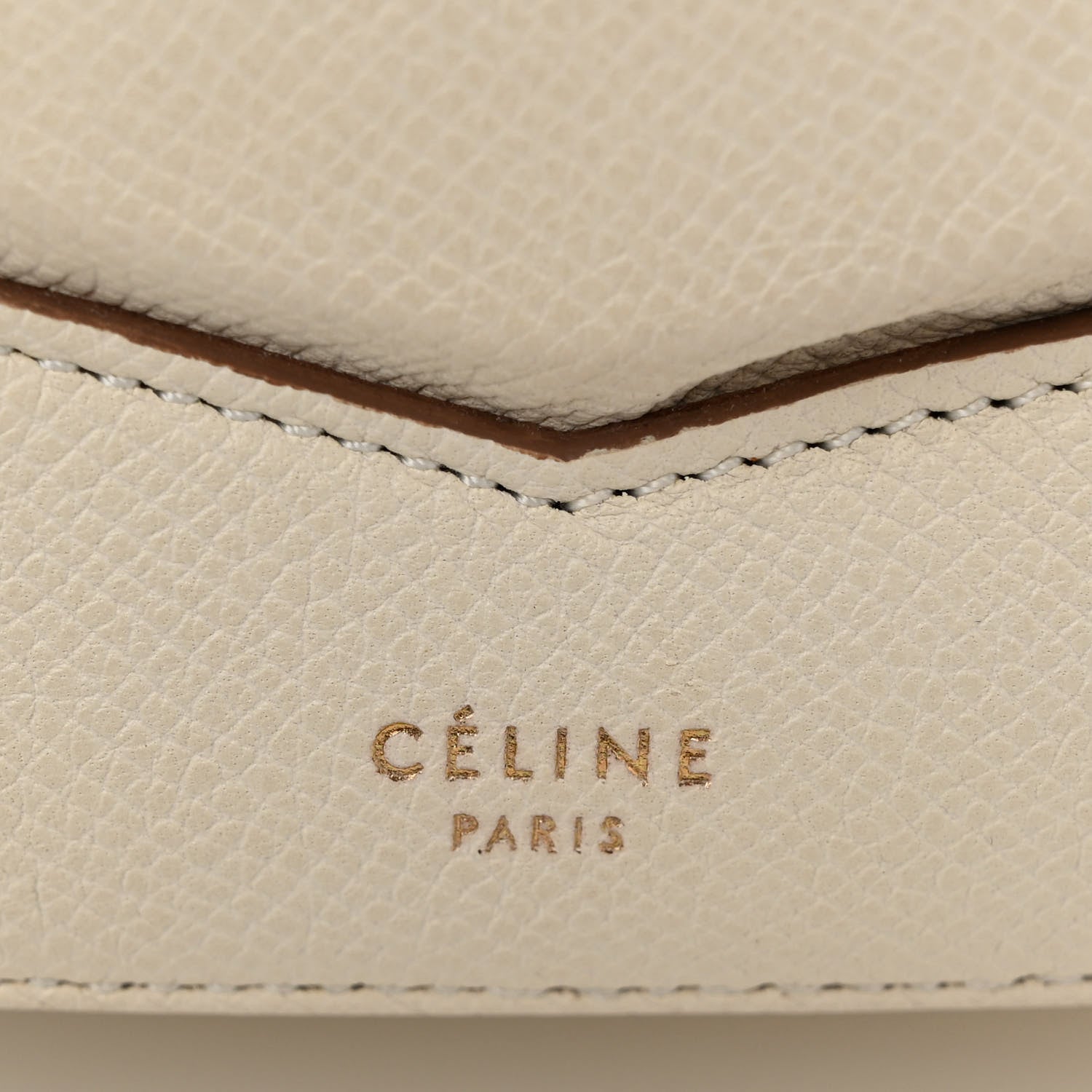 Celine Grained Calfskin Medium Trotteur White 6 of 10