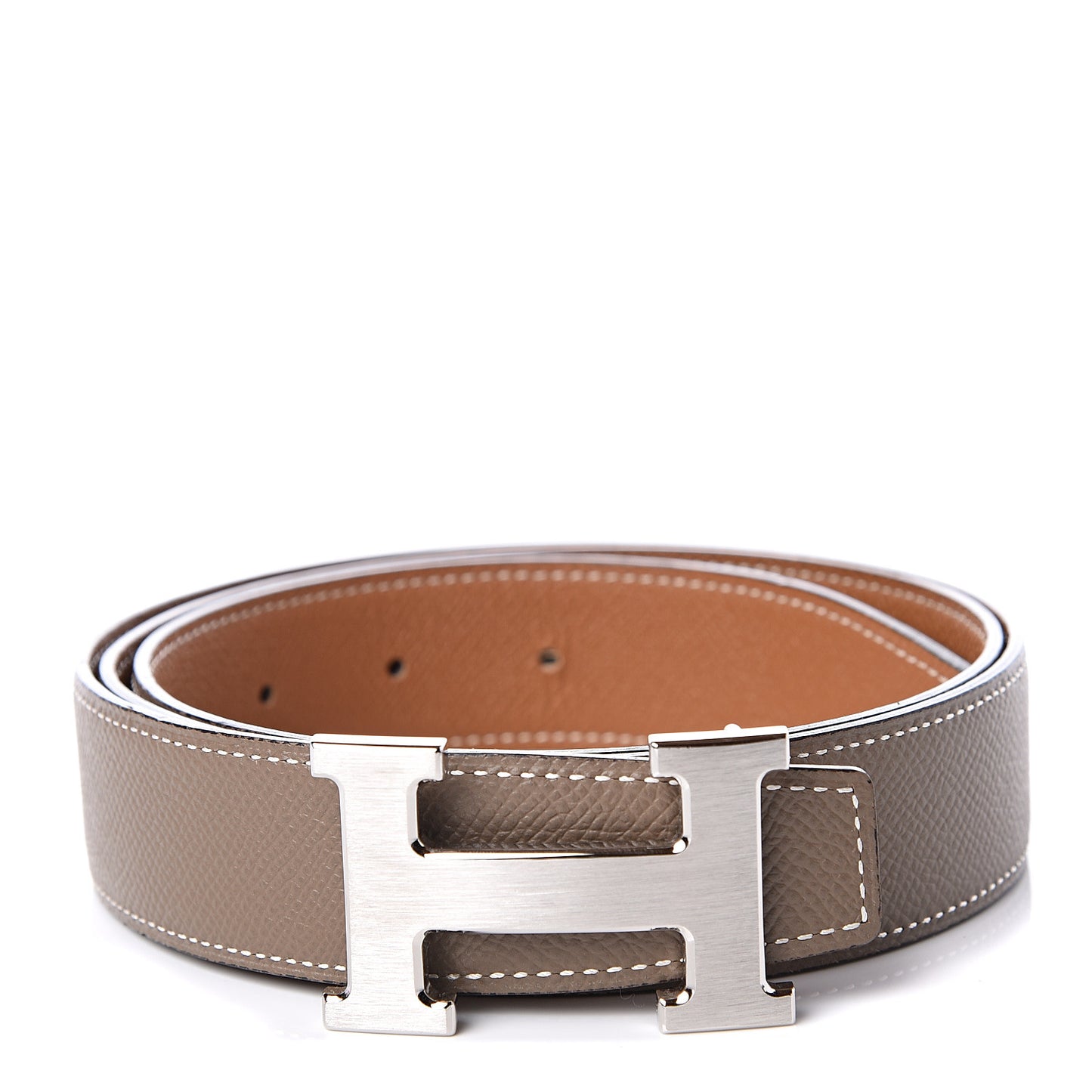 Epsom 24mm Mini H Belt 95 Gold Etoupe