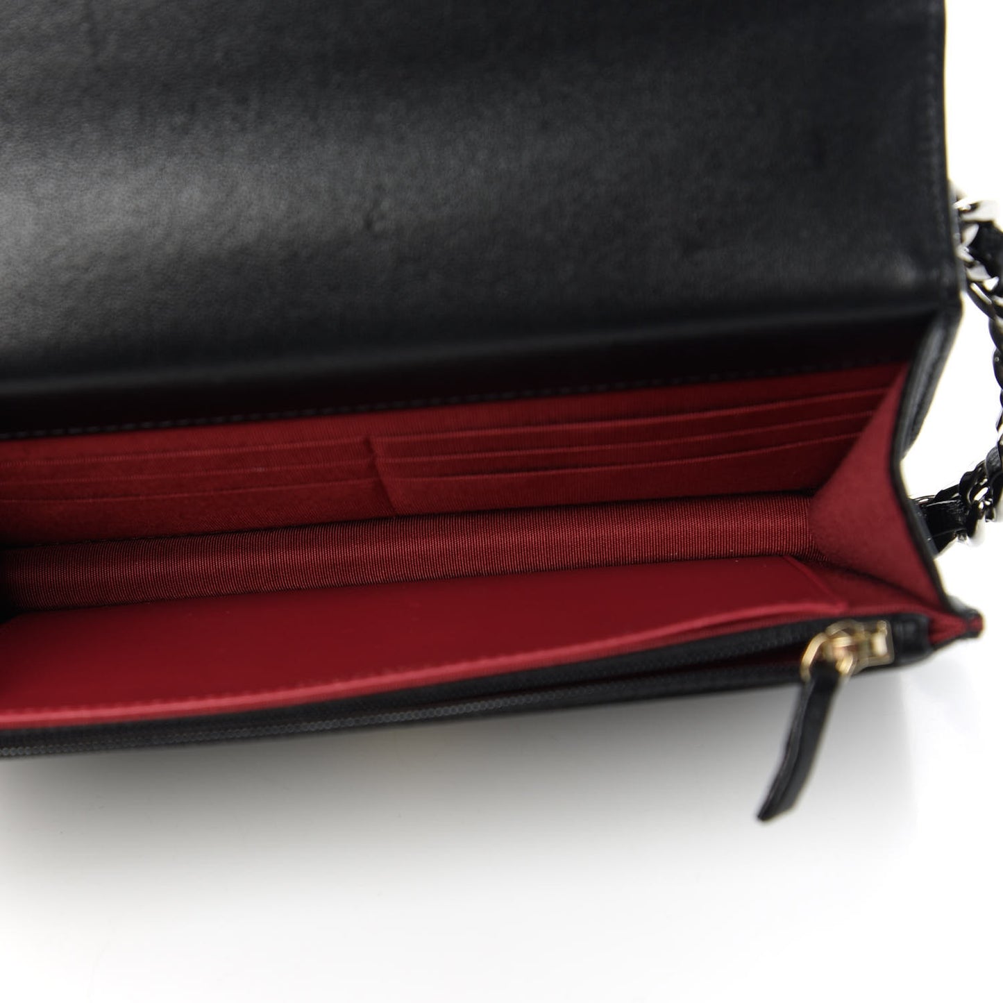 Goatskin Quilted Chanel 19 Wallet On Chain WOC Black