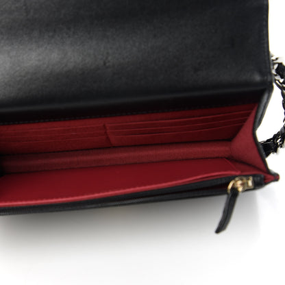 Chanel Goatskin Quilted Chanel 19 Wallet On Chain WOC Black 5 of 12