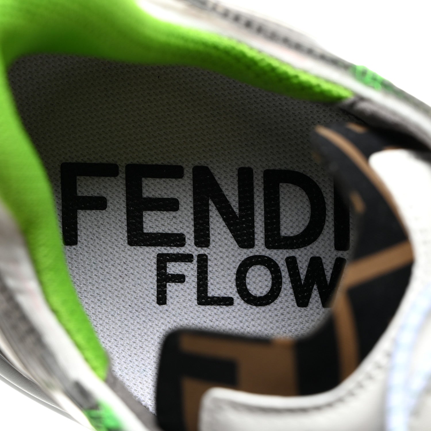 Fendi Fabric Calfskin Rubber Transparent Mens Fendi Flow Low Top Sneakers 9 Grigio Ultra White 6 of 10