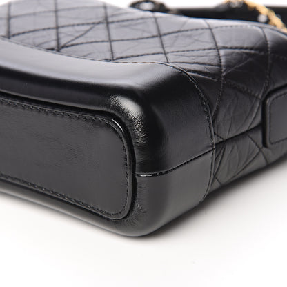 Chanel Aged Calfskin Quilted Small Gabrielle Hobo Black 8 of 10