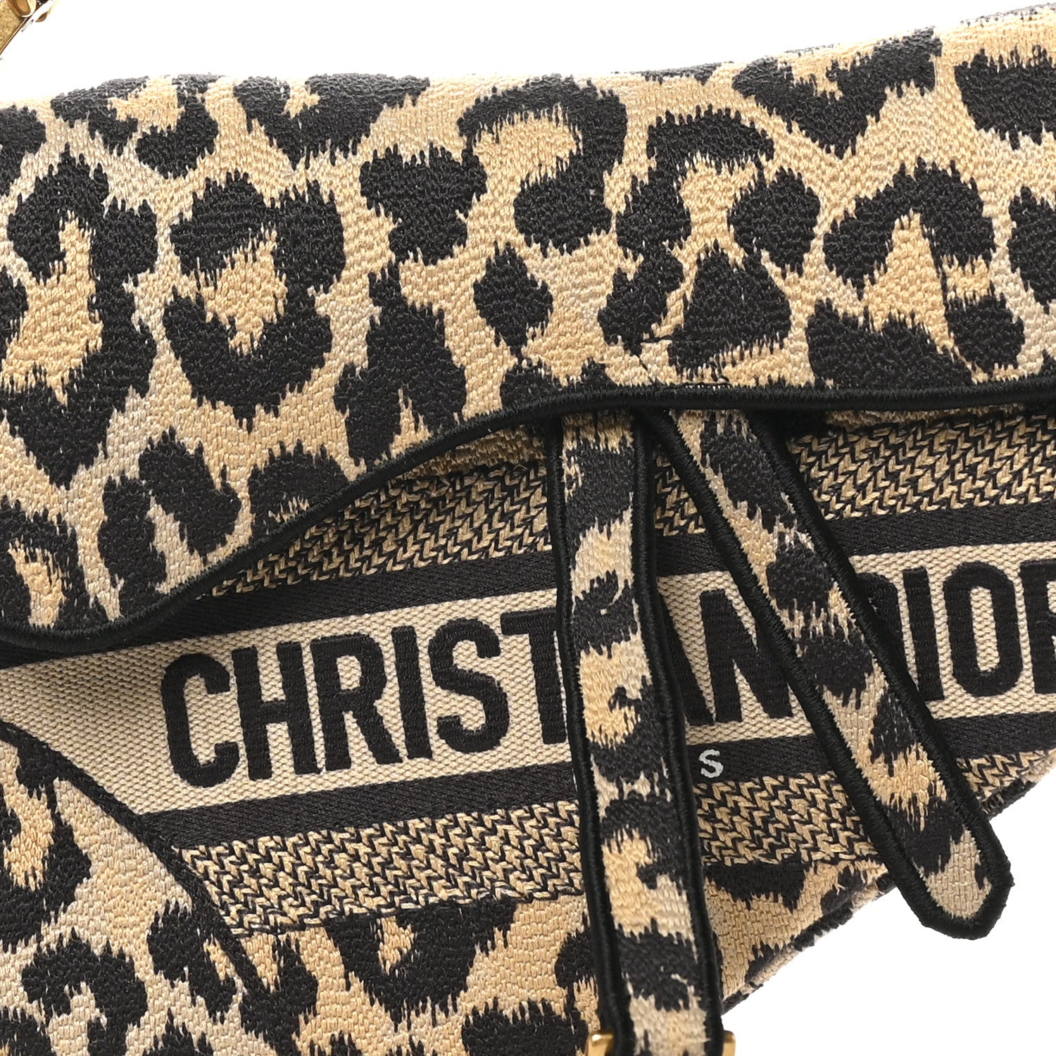 Christian Dior Canvas Mizza Embroidered Saddle Bag Beige Multicolor 8 of 10