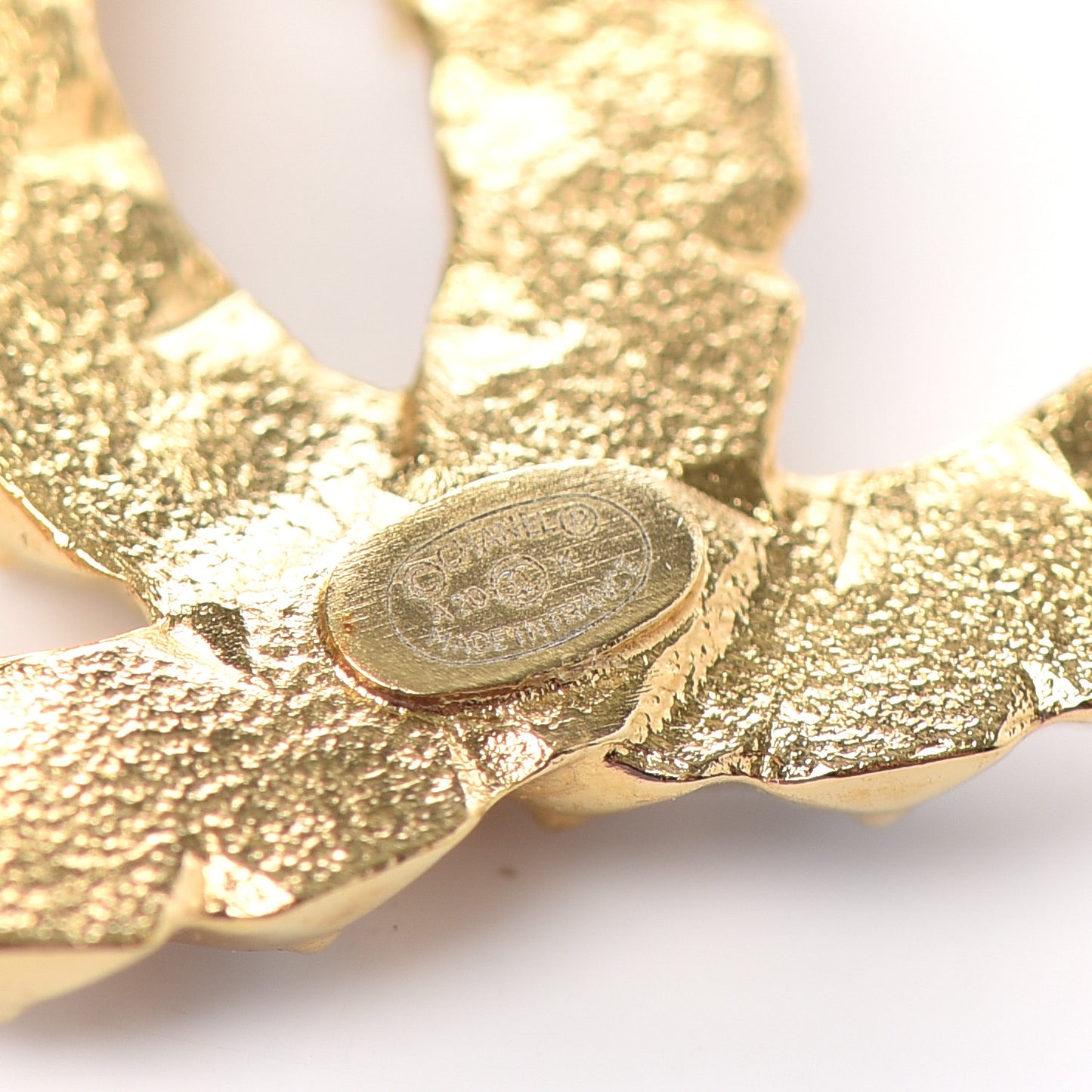 Resin Crystal Pearl CC Long Drop Earrings Gold Black