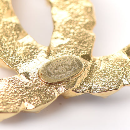 Chanel Resin Crystal Pearl CC Long Drop Earrings Gold Black 4 of 4