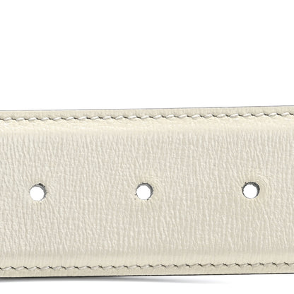 Gucci Azalea Calfskin Enamel Monochrome Double G 40mm Belt 85 34 Mystic White 3 of 8