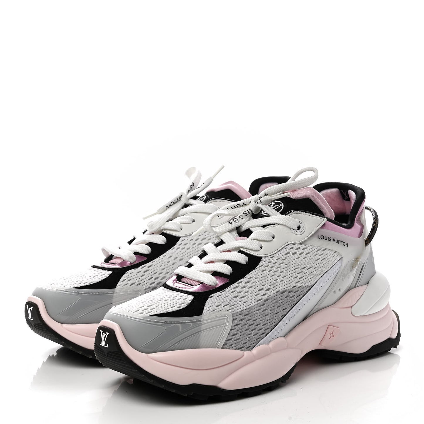 Mix Materials Suede Calfskin Run 55 Sneakers 40 Pink