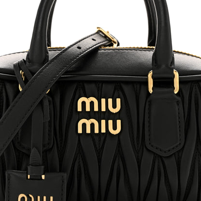 Miu Miu Nappa Matelasse Regular Arcadie Top Handle Bag Black 12 of 17