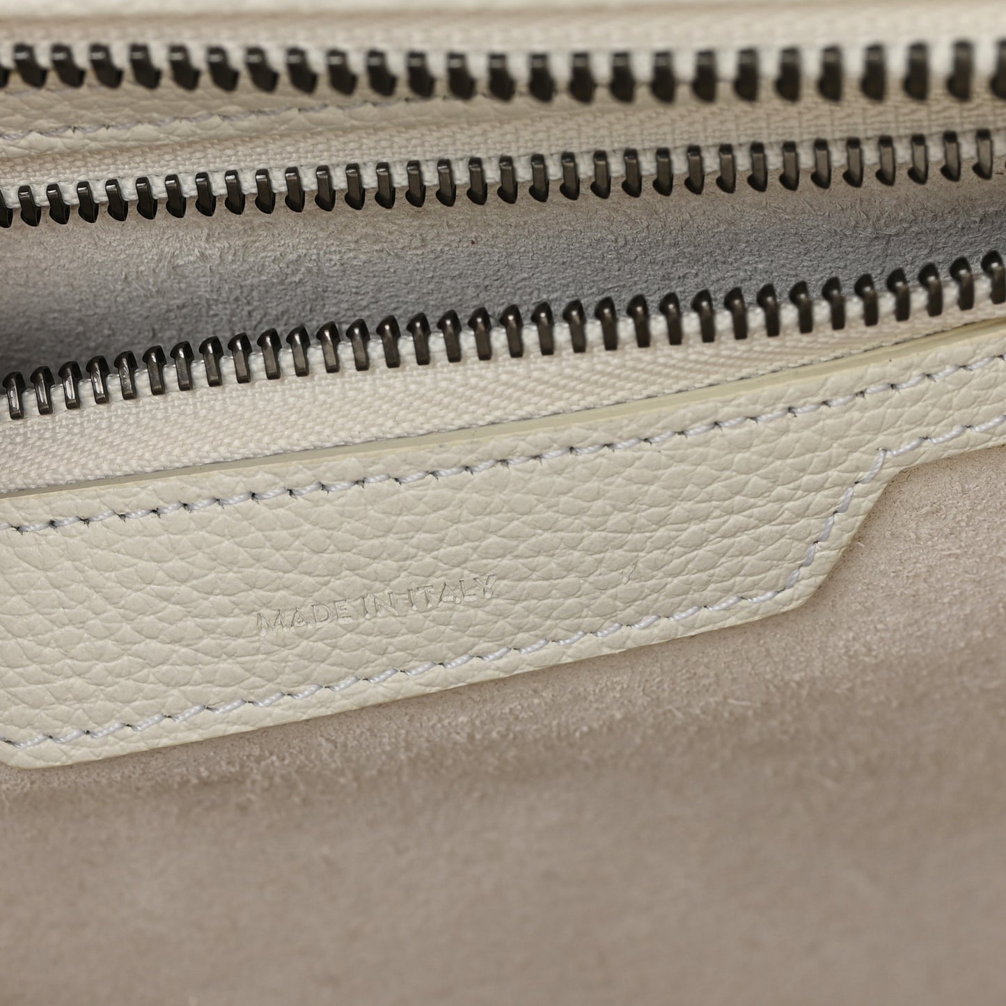 Drummed Calfskin Micro Luggage White