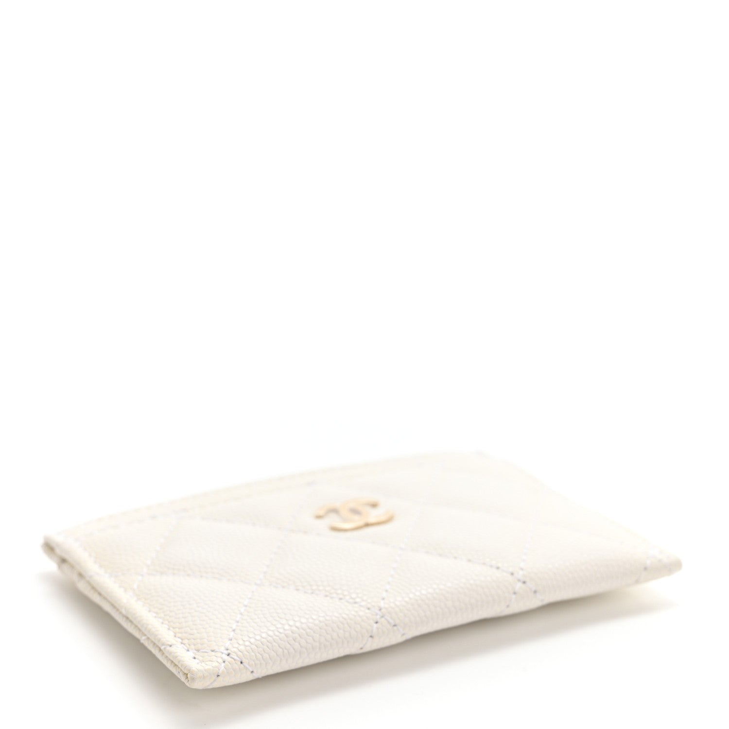 Chanel Caviar Quilted Card Holder White 4 of 10